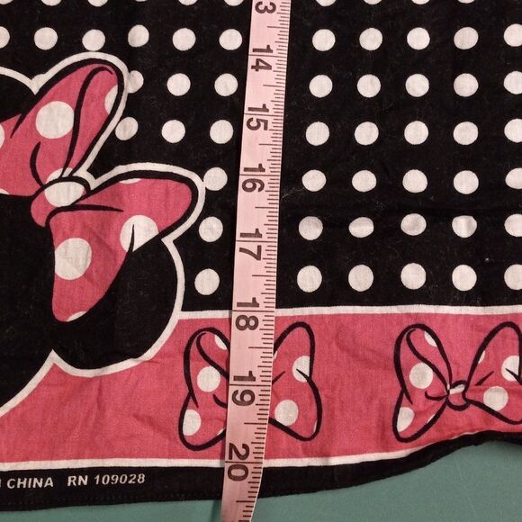Disney Cotton Minnie Mouse Pink polka-Dot Bow Scarf - Picture 3 of 6